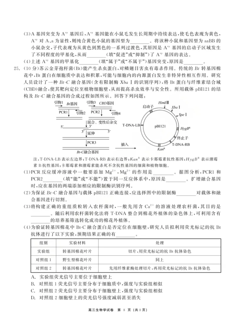 龙江教育联盟2026年1月高三上学期期末考试生物(1)_2026年1月_260116黑龙江省龙江教育联盟2026年1月高三上学期期末考试（全科）