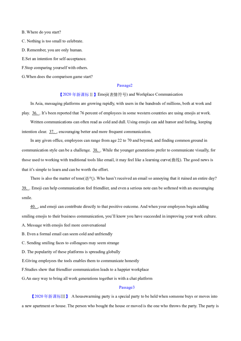 专题17阅读理解七选五(说明文)（学生卷）--学易金卷：十年（2014-2023）高考真题英语分项汇编（全国通用）_近10年高考真题汇编（必刷）