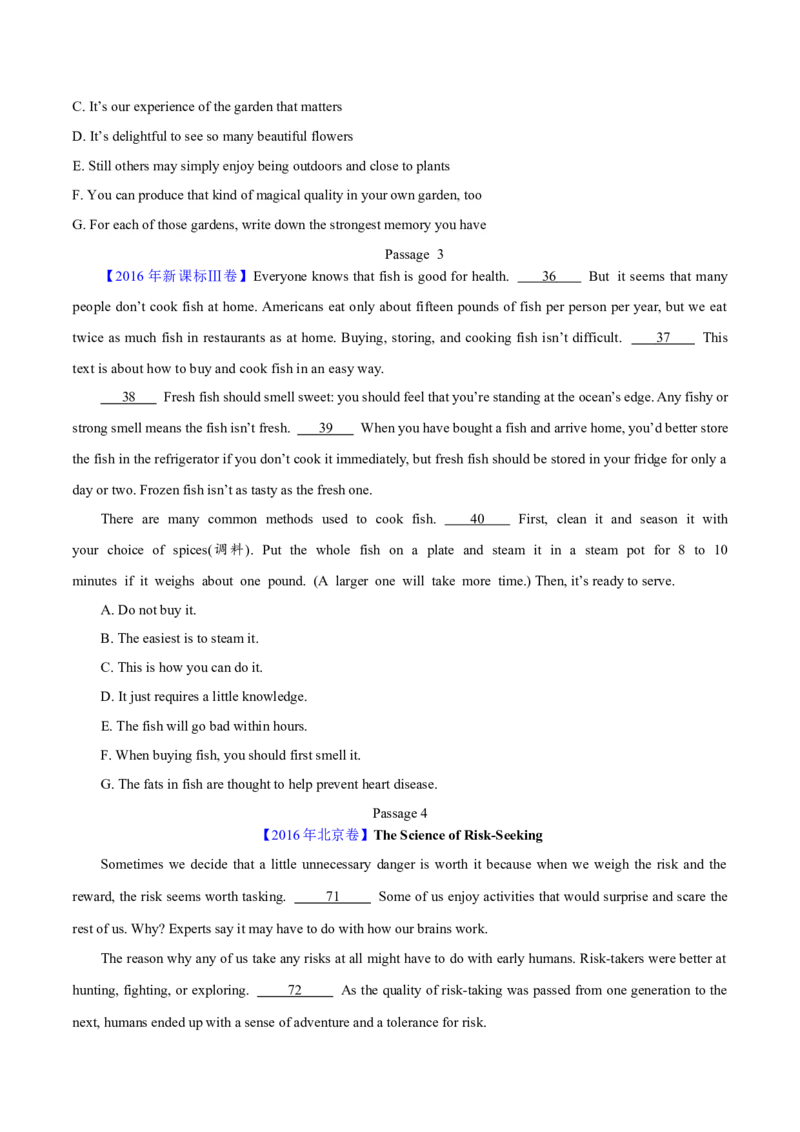 专题17阅读理解七选五(说明文)（学生卷）--学易金卷：十年（2014-2023）高考真题英语分项汇编（全国通用）_近10年高考真题汇编（必刷）