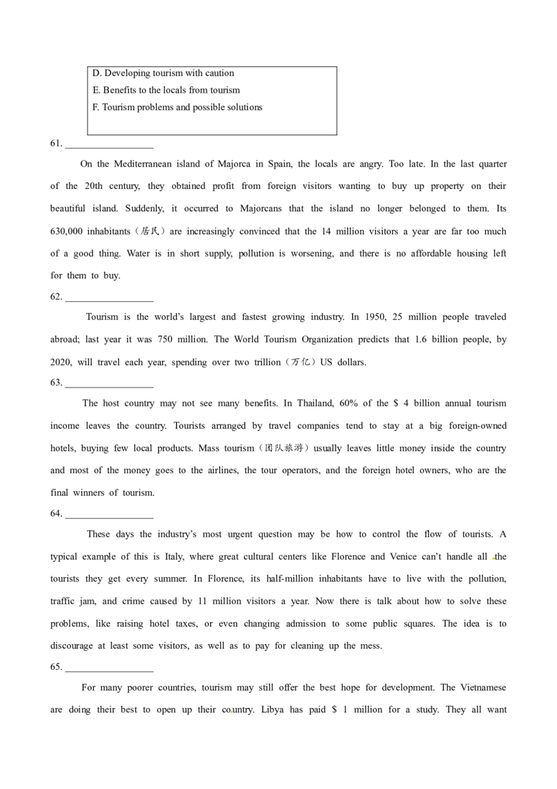 专题17阅读理解七选五(说明文)（学生卷）--学易金卷：十年（2014-2023）高考真题英语分项汇编（全国通用）_近10年高考真题汇编（必刷）