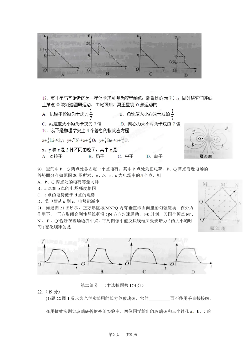 2012年高考物理试卷（重庆）（空白卷）_物理历年高考真题_新&middot;PDF版2008-2025&middot;高考物理真题_物理（按试卷类型分类）2008-2025_自主命题卷&middot;物理（2008-2025）