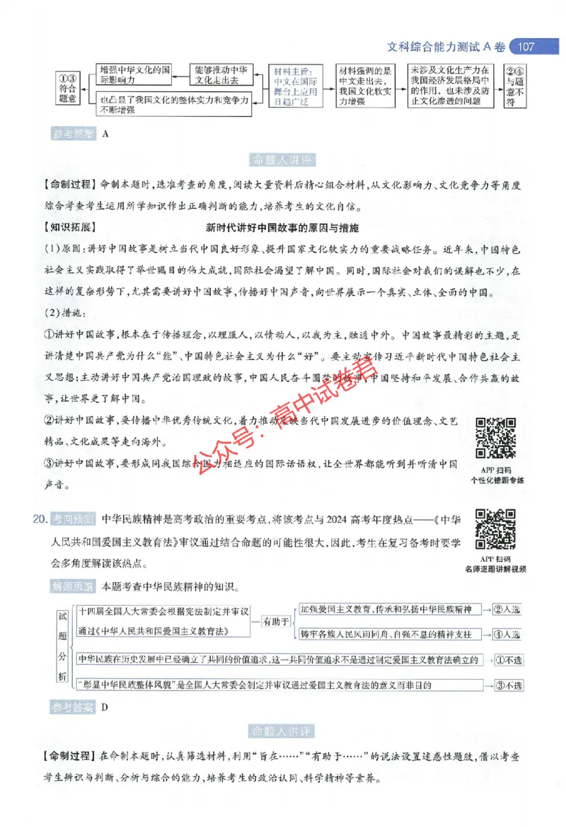 天星教育2024年高考临考预测押题密卷全国版文科卷命题人360度详解全息手册_1_2024高考押题卷_12024天星全系列_@@@天星临考押题密卷汇总重复