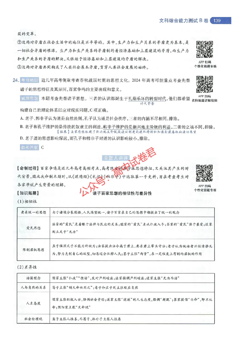 天星教育2024年高考临考预测押题密卷全国版文科卷命题人360度详解全息手册_1_2024高考押题卷_12024天星全系列_@@@天星临考押题密卷汇总重复