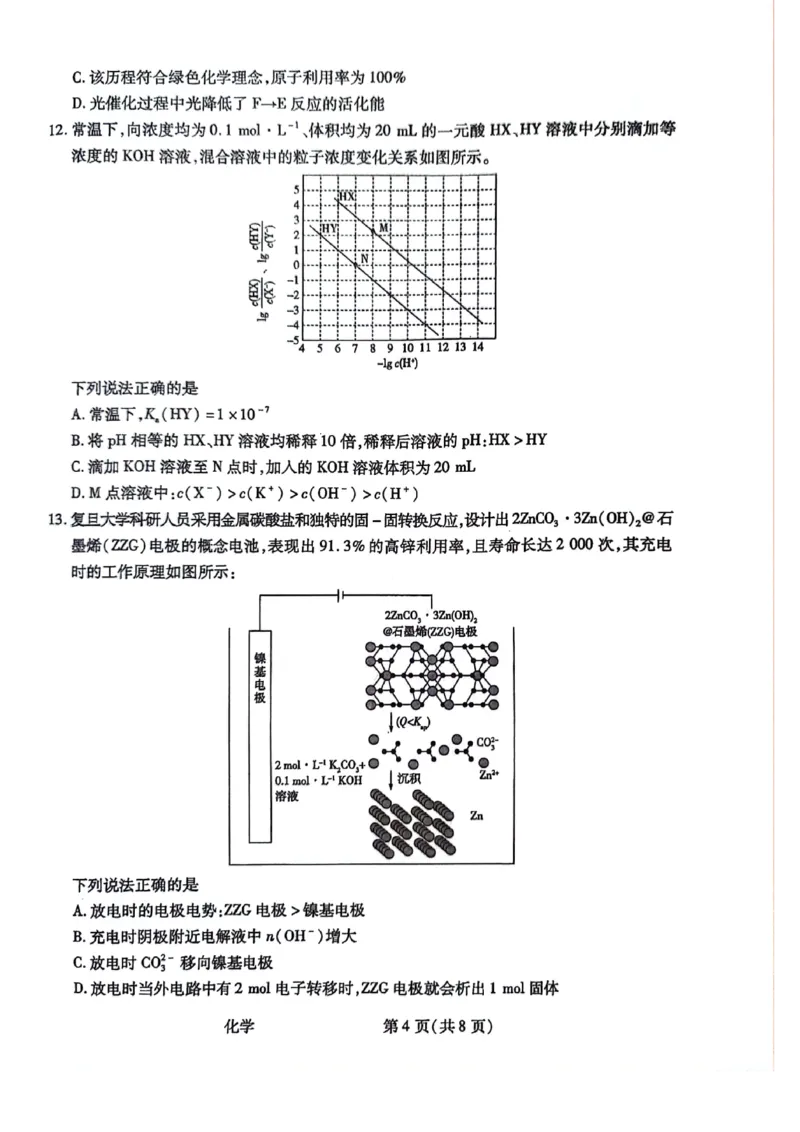 化学试题(1)_2023年10月_0210月合集_2024届陕西省天一大联考高三上学期10月阶段性测试（一）_陕西省天一大联考2024届高三上学期10月阶段性测试（一）化学