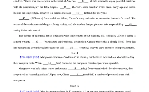 专题23语法填空说明文（学生卷）--学易金卷：十年（2014-2023）高考真题英语分项汇编（全国通用）_近10年高考真题汇编（必刷）_十年（2014-2024）高考英语真题分类汇编（全国通用）