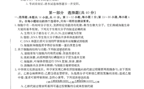 扫描件_生物学(1)_2023年10月_0210月合集_2024届广东省湛江市普通高中毕业班调研测试金太阳（24-105C）_广东省2024届湛江市普通高中毕业班调研测试金太阳（24-105C）生物