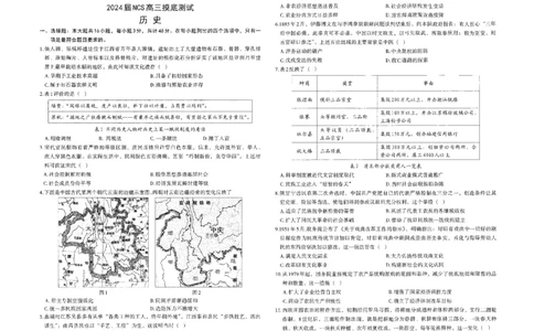 南昌高三上(零模)-历史试题(1)_2023年9月_029月合集_2024届江西省南昌市高三零诊