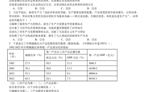 辽宁政治-试题-p_近10年高考真题汇编（必刷）_2024年高考真题_高考真题（截止6.29）_辽宁卷副科（黑龙江、辽宁、吉林）（6科全）