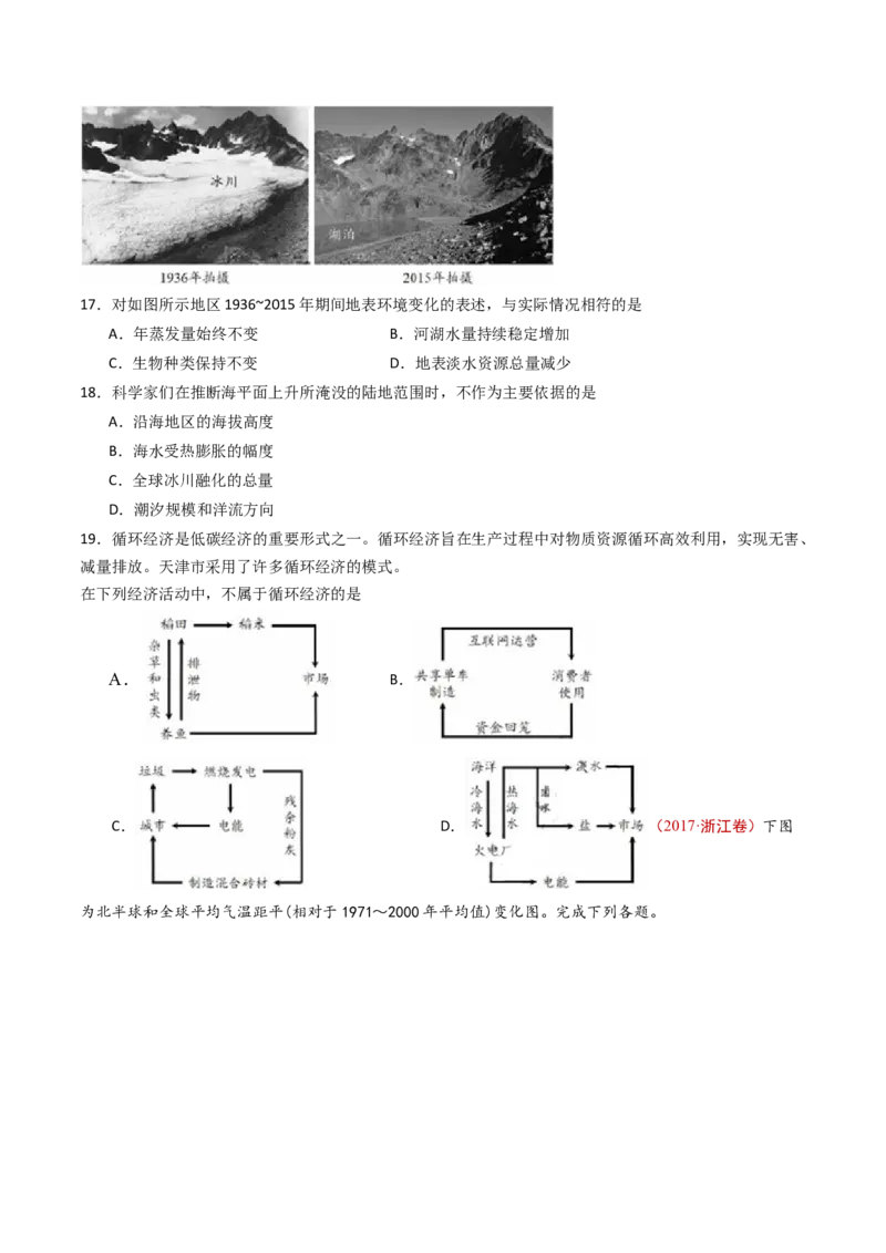 专题16资源、环境与国家安全-十年（2014-2023）高考地理真题分项汇编（学生卷）_近10年高考真题汇编（必刷）_十年（2014-2024）高考地理真题分项汇编（全国通用）