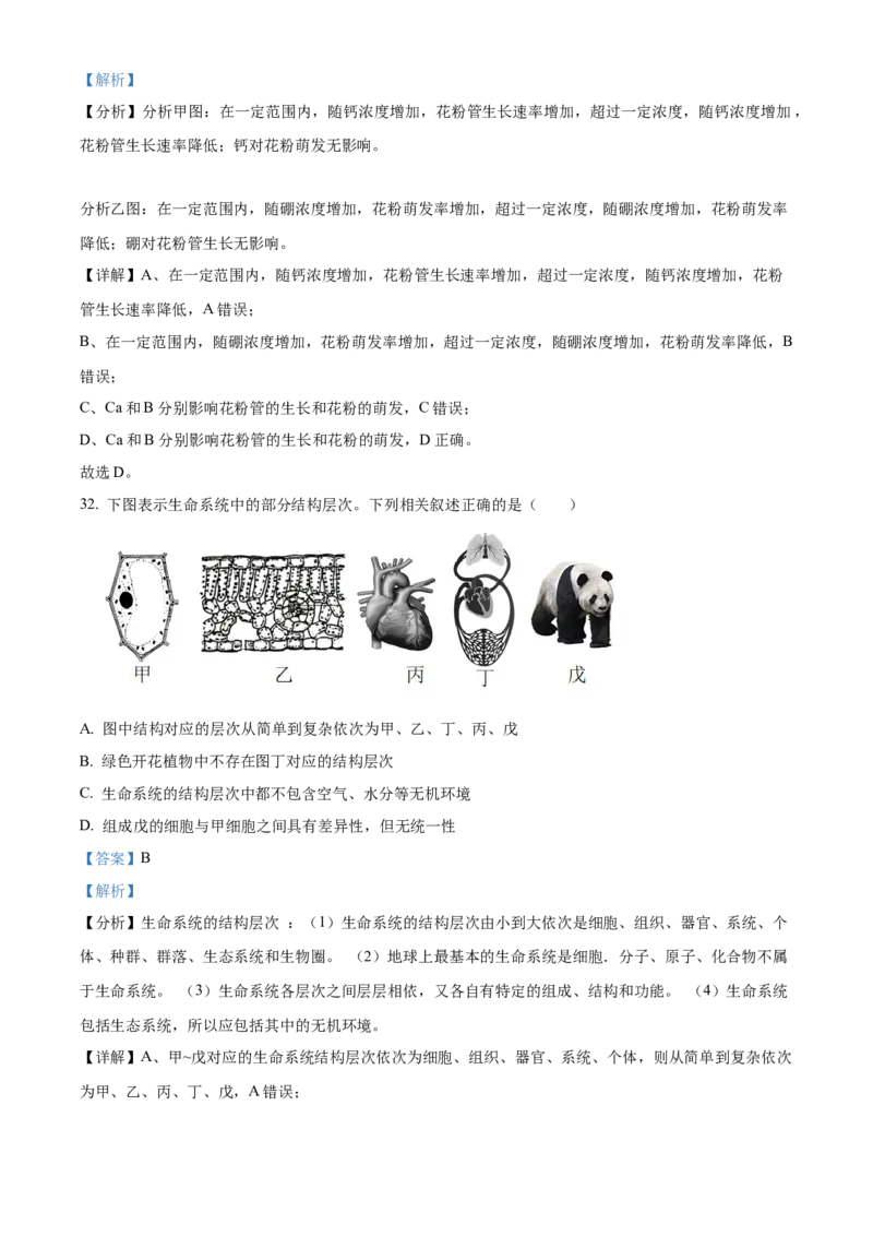 云南省大理白族自治州祥云祥华中学2023-2024学年高一9月月考生物试题Word版含解析_2023年9月_029月合集_高一云南省大理白族自治州祥云祥华中学2023-2024学年高一上学期9月月考试题