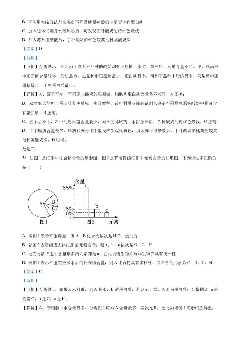 云南省大理白族自治州祥云祥华中学2023-2024学年高一9月月考生物试题Word版含解析_2023年9月_029月合集_高一云南省大理白族自治州祥云祥华中学2023-2024学年高一上学期9月月考试题