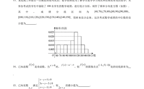 数学（全国卷理科03）（考试版A4）_2024高考押题卷_62024学科网全系列_24学科网高考押题预测卷_2024年高考数学押题预测卷_数学（全国卷理科03）-2024年高考押题预测卷