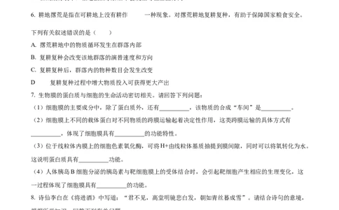 四川省泸州市泸县五中2023-2024学年高三上学期开学检测理综(1)_2023年9月_029月合集_2024届四川省泸县五中高三上学期开学考