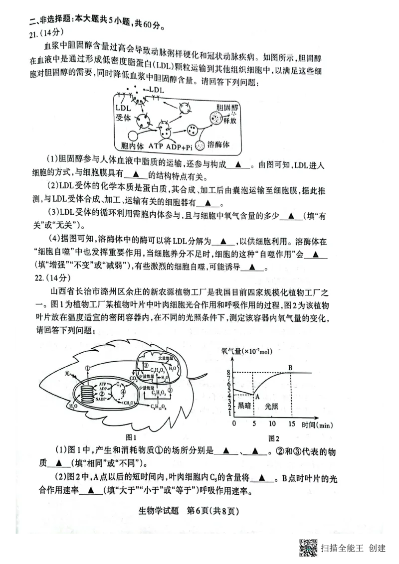 山西省大同市2023-2024学年高三上学期10月月考生物试题(1)_2023年10月_0210月合集_2024届山西省大同市高三上学期10月月考_山西省大同市2024届高三上学期10月月考生物