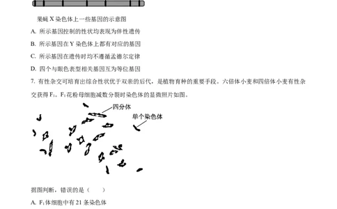精品解析：2024年北京高考真题生物试卷（原卷版）_高考真题全网收集_生物学_2024年新高考北京卷生物高考真题解析（参考版）