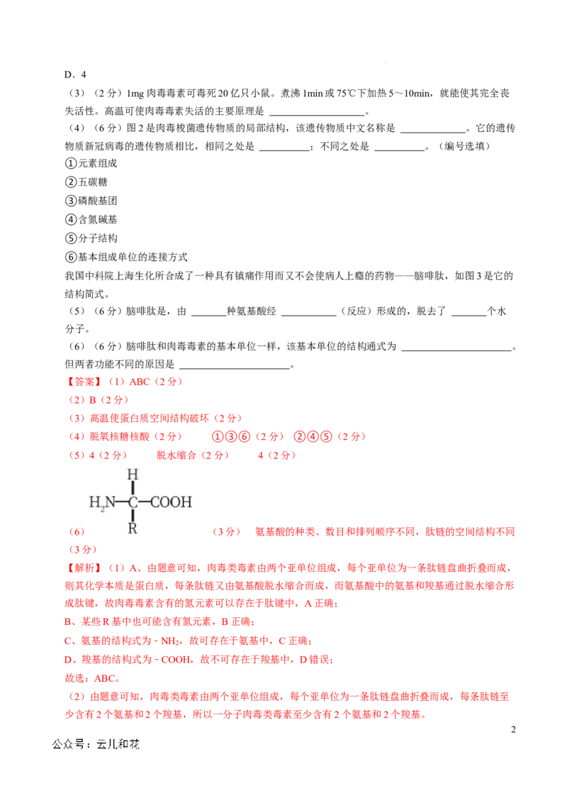 高一生物第一次月考卷（全解全析）（上海专用）_1多考区联考试卷_0922黄金卷：2024-2025学年高一上学期第一次月考9科word解析版含答题卡（上海专用）