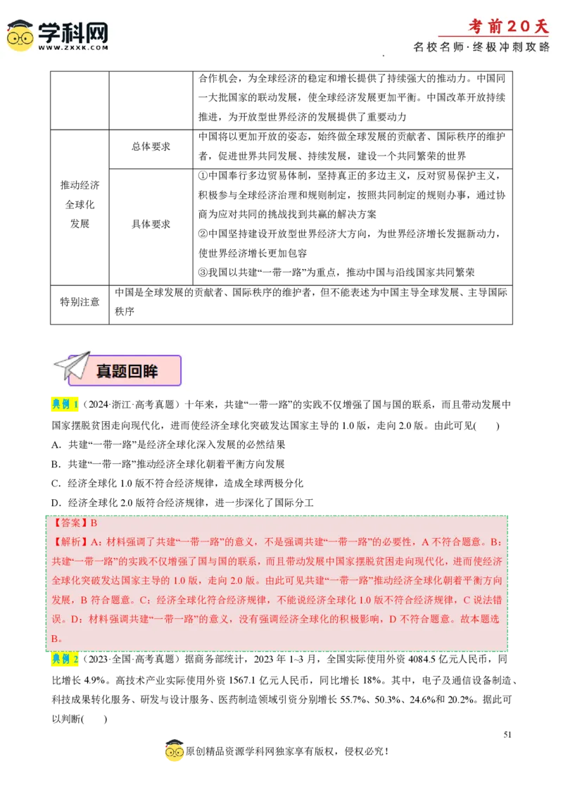 政治（四）-2024年高考考前20天终极冲刺攻略_2024高考押题卷_62024学科网全系列_20学科网高考考前终极攻略_政治-2024年高考考前20天终极冲刺攻略
