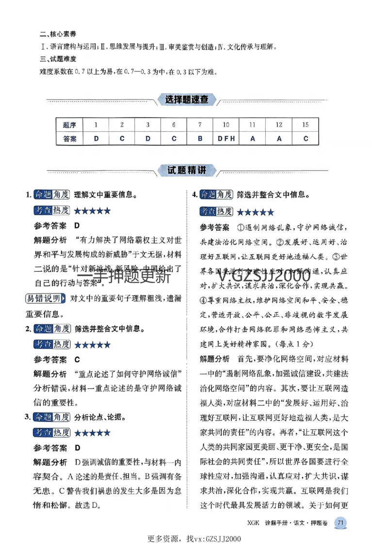 押题卷语文答案_2024高考押题卷_52024金太阳全系列_（新高考版）jty临考预测押题密卷_押题卷答案