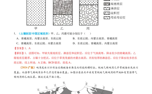 专题15中国地理和世界地理2024年高考真题和模拟题地理分类汇编（教师卷）_近10年高考真题汇编（必刷）_十年（2014-2024）高考地理真题分项汇编（全国通用）