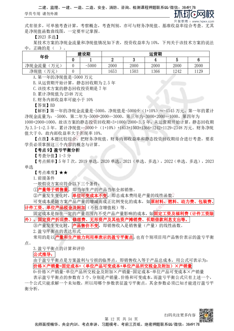 HQ-经济-精选考点_2026年一级建造师_2026年一建经济_2025年一建经济SVIP_01-精华文档✿电子教材✿历年真题_30-经济《精选考点》HQ