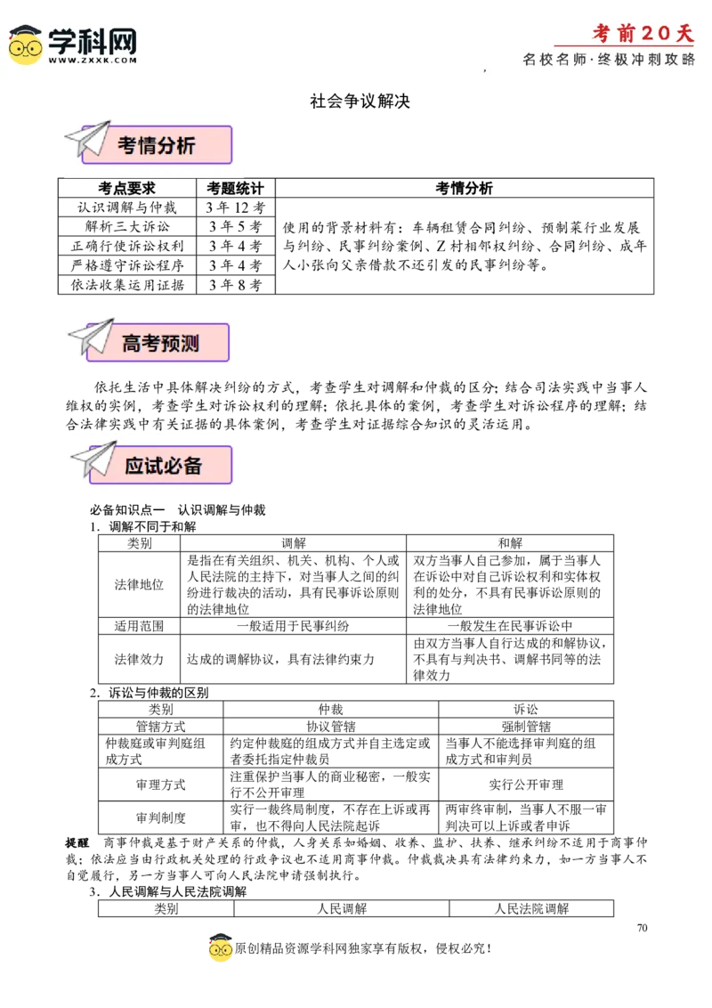 政治（三）-2024年高考考前20天终极冲刺攻略_2024高考押题卷_62024学科网全系列_20学科网高考考前终极攻略_政治-2024年高考考前20天终极冲刺攻略