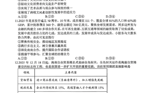 高中2023级第二次诊断性考试政治(1)_2026年1月_260123四川省绵阳市2026届高三上学期第二次诊断性考试（绵阳高三二诊）