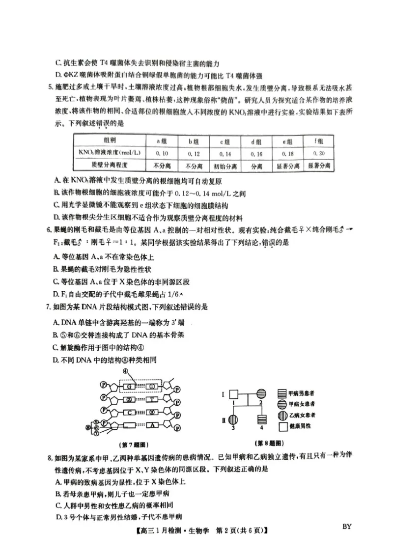 高三生物学考试(1)_2026年1月_260122甘肃省白银市普通高中改革与发展共同体2025-2026学年高三上学期1月期末联考