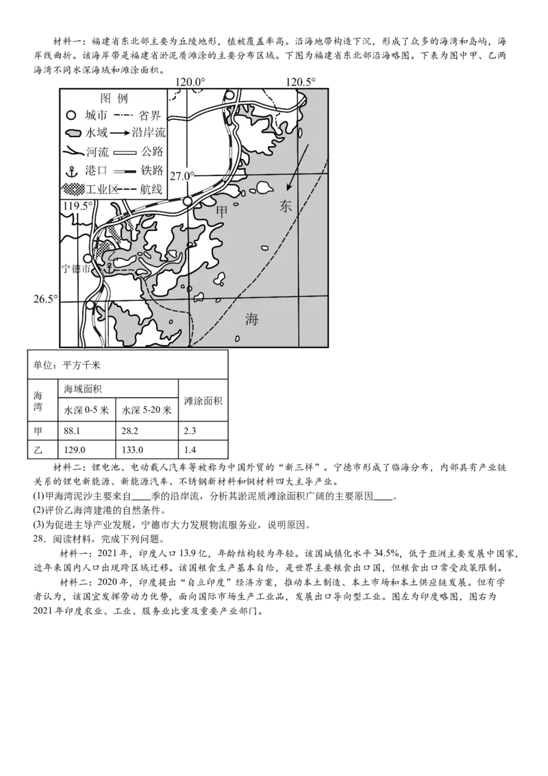 浙江地理-1月-试题-p_近10年高考真题汇编（必刷）_2024年高考真题_高考真题（截止6.29）_其他地方卷（目前搜集不完整）_浙江卷（1月全，6月化、通用技术、信息技术）