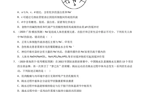 专题11内环境及其稳态（学生卷）_近10年高考真题汇编（必刷）_十年（2014-2024）高考生物真题分项汇编（全国通用）_2023年高考真题和模拟题生物分项汇编（全国通用）