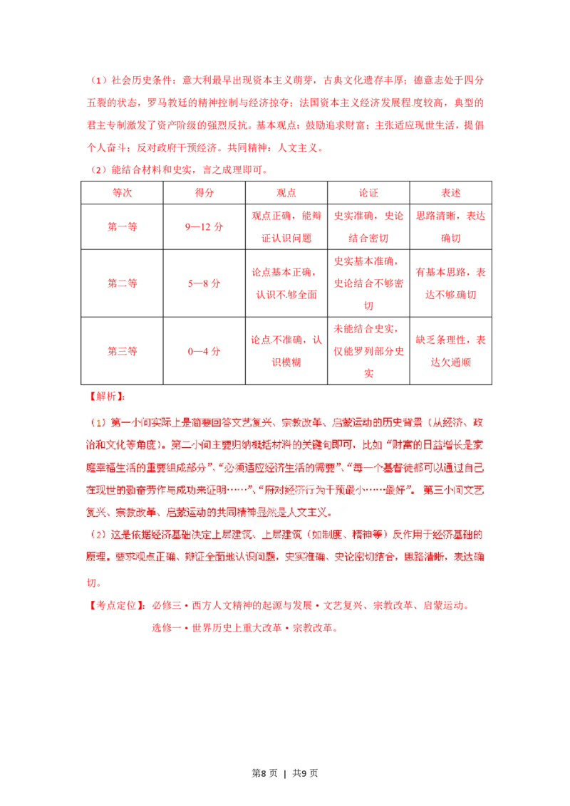 2012年高考历史试卷（安徽）（解析卷）_历史历年高考真题_新&middot;PDF版2008-2025&middot;高考历史真题_历史（按省份分类）2008-2025_2012-2024&middot;（安徽）历史高考真题