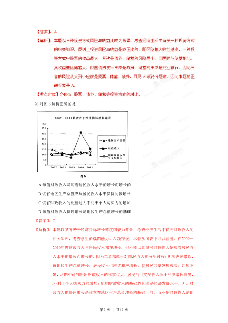 2012年高考政治试卷（广东）（解析卷）_政治历年高考真题_新&middot;PDF版2008-2025&middot;高考政治真题_政治（按省份分类）2008-2025_2008-2025&middot;（广东）政治高考真题