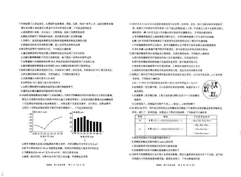 内蒙古赤峰市2023-2024学年高三上学期10月一轮复习联考生物(1)_2023年10月_0210月合集_2024届内蒙古赤峰市高三上学期10月一轮复习联考_内蒙古赤峰市2024届高三上学期10月一轮复习联考生物