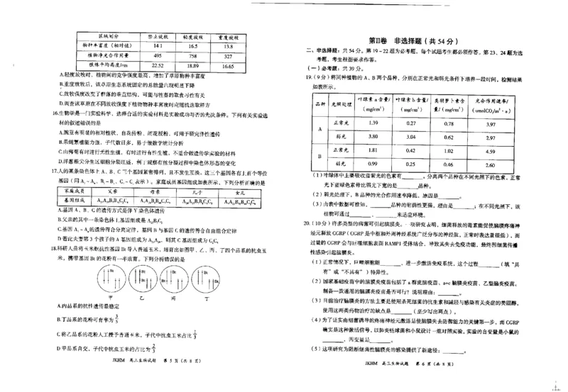 内蒙古赤峰市2023-2024学年高三上学期10月一轮复习联考生物(1)_2023年10月_0210月合集_2024届内蒙古赤峰市高三上学期10月一轮复习联考_内蒙古赤峰市2024届高三上学期10月一轮复习联考生物