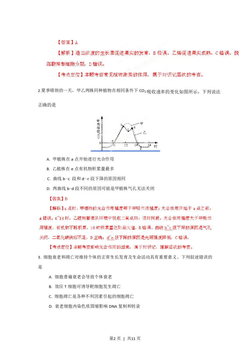 2012年高考生物试卷（山东）（解析卷）_生物历年高考真题_新&middot;PDF版2008-2025&middot;高考生物真题_生物（按年份分类）2008-2025_2012&middot;高考生物真题