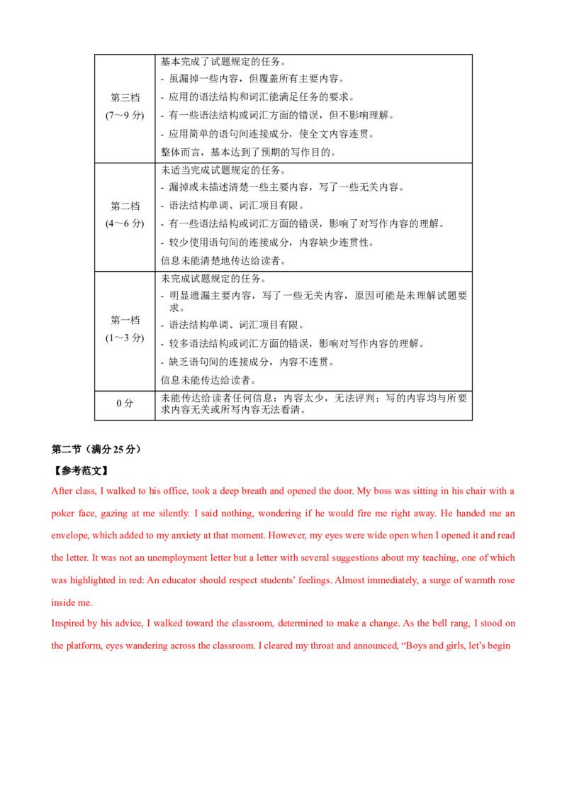 英语-2024届新高三开学摸底考试卷（新高考七省通用）02（答案及评分标准）_2024届新高三开学摸底考试卷_英语-2024届新高三开学摸底考试卷