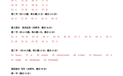 英语-2024届新高三开学摸底考试卷（新高考七省通用）02（答案及评分标准）_2024届新高三开学摸底考试卷_英语-2024届新高三开学摸底考试卷