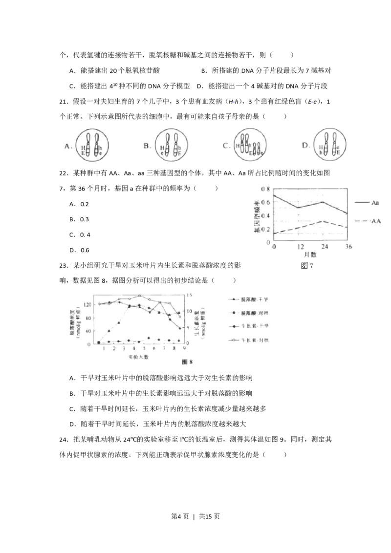 2013年高考生物试卷（上海）（空白卷）_生物历年高考真题_新&middot;PDF版2008-2025&middot;高考生物真题_生物（按试卷类型分类）2008-2025_自主命题卷&middot;生物（2008-2025）_上海自主命题&middot;生物（2008-2022）