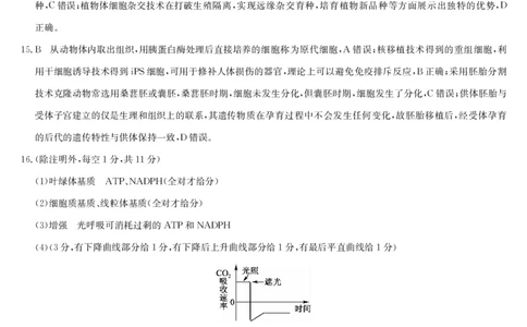 生物答案-第5次质量检测（AG）(1)_2026年1月_260114安徽省九师联盟2025-2026学年高三（1月）第五次质量检测（全）
