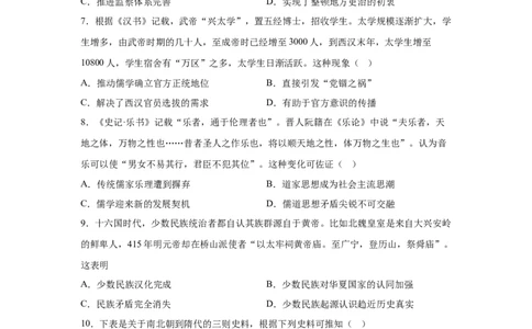 重庆市巴蜀中学校2025-2026学年高三上学期适应性月考（一）历史试题_2025年8月_250831重庆市巴蜀中学2026届高三8月适应性月考（一）（全科）