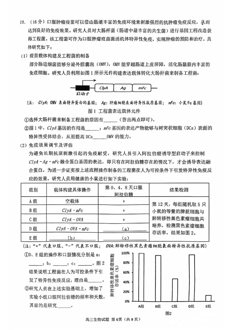 2024届福建省泉州市高中毕业班质量检测（一）生物_2023年8月_01每日更新_30号_2024届福建省泉州市高中毕业班质量检测（一）_福建卷2024届福建省泉州市高中毕业班质量检测（一）