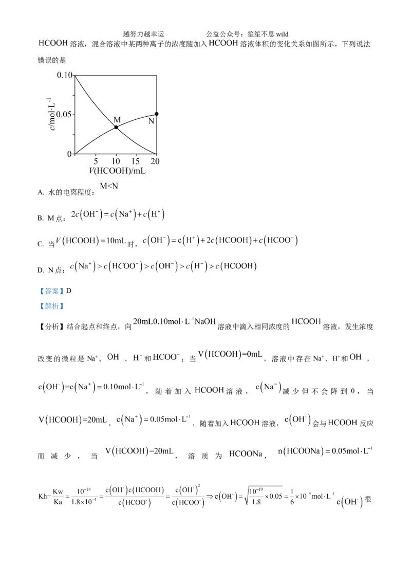 精品解析：2024年湖南高考真题化学试题（解析版）_高考真题全网收集_化学_2024年新高考湖南卷化学高考真题解析（参考版）
