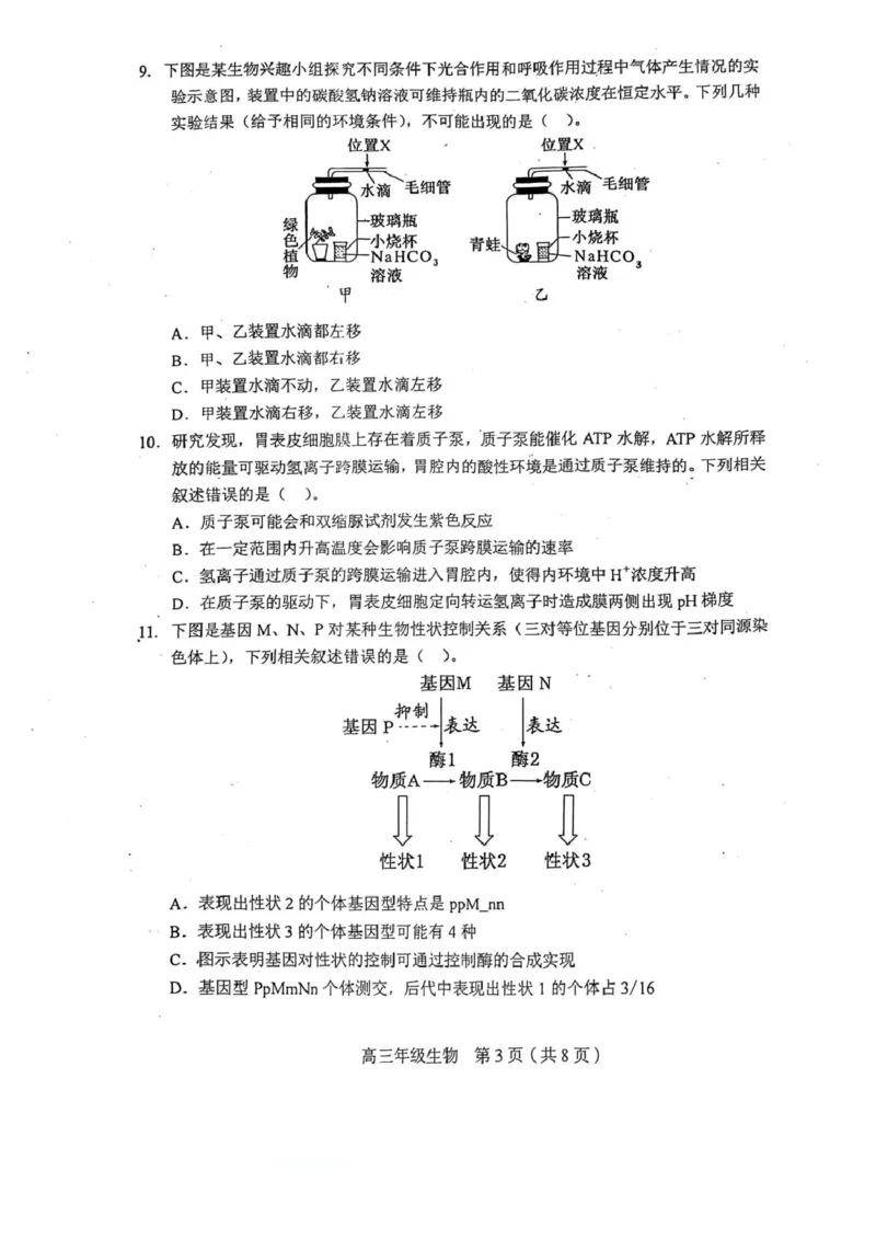 天津市和平区2025-2026学年高三上学期1月期末生物试题（含答案）(1)_2026年1月_260128天津市和平区2025-2026学年高三上学期1月期末（全科）