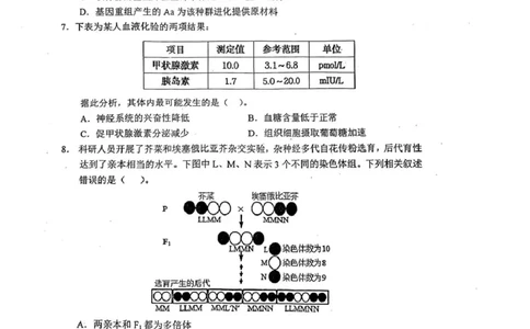 天津市和平区2025-2026学年高三上学期1月期末生物试题（含答案）(1)_2026年1月_260128天津市和平区2025-2026学年高三上学期1月期末（全科）