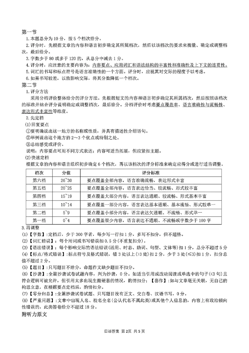 日语答案-四川省&ldquo;元三维大联考&rdquo;2023级高三第二次诊断考试(1)_2026年1月_260124（绵阳二诊B）四川省&ldquo;元三维大联考&rdquo;2023级高三第二次诊断考试（全科）