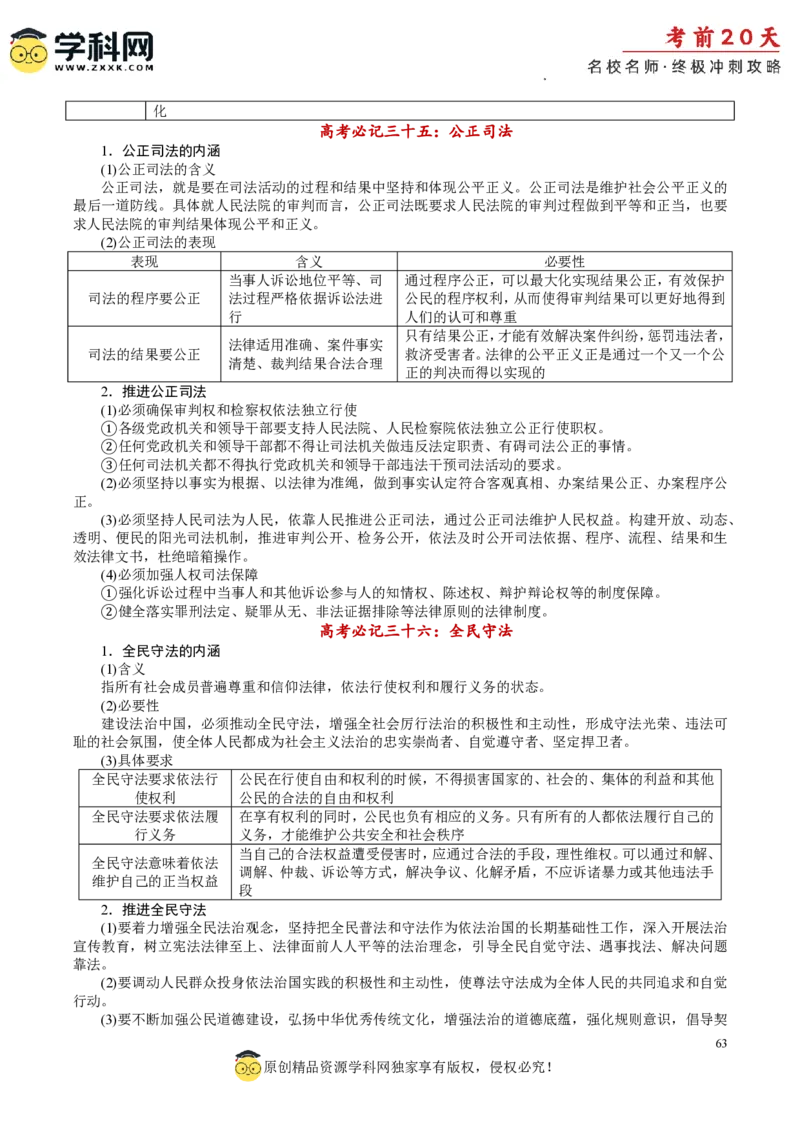 政治（一）-2024年高考考前20天终极冲刺攻略_2024高考押题卷_62024学科网全系列_20学科网高考考前终极攻略_政治-2024年高考考前20天终极冲刺攻略