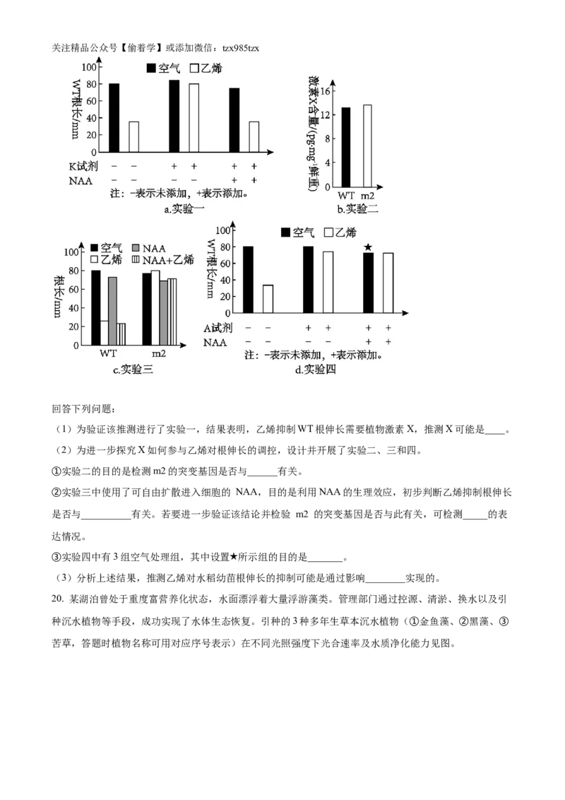 精品解析：2024年新课标广东卷高考生物真题试卷（原卷版）_高考真题全网收集_生物学_2024年新高考广东卷生物高考真题解析（参考版）