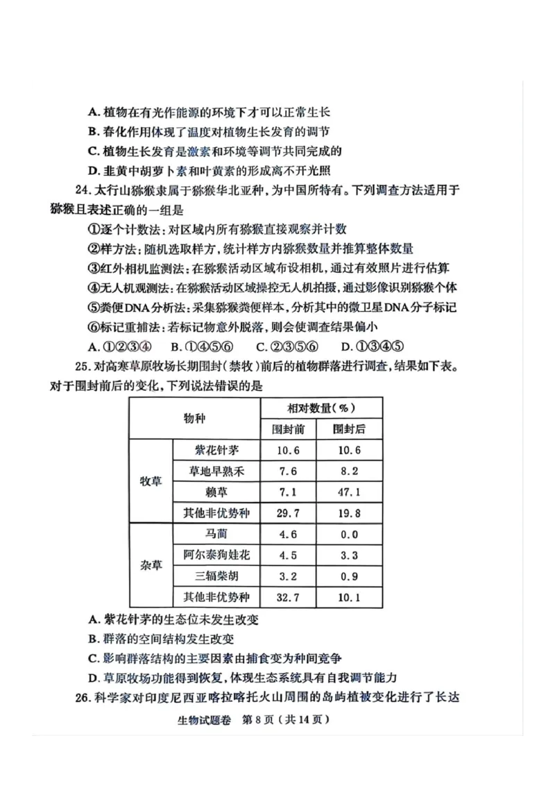 河南省郑州市2026届高三上学期第一次质量预测生物试题(1)_2026年1月_260107河南省郑州市2026年高三第一次质量预测（全科）