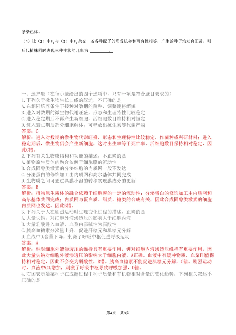 2011年高考生物试卷（四川）（解析卷）_生物历年高考真题_新&middot;PDF版2008-2025&middot;高考生物真题_生物（按试卷类型分类）2008-2025_自主命题卷&middot;生物（2008-2025）_四川自主命题&middot;生物（2008-2016）