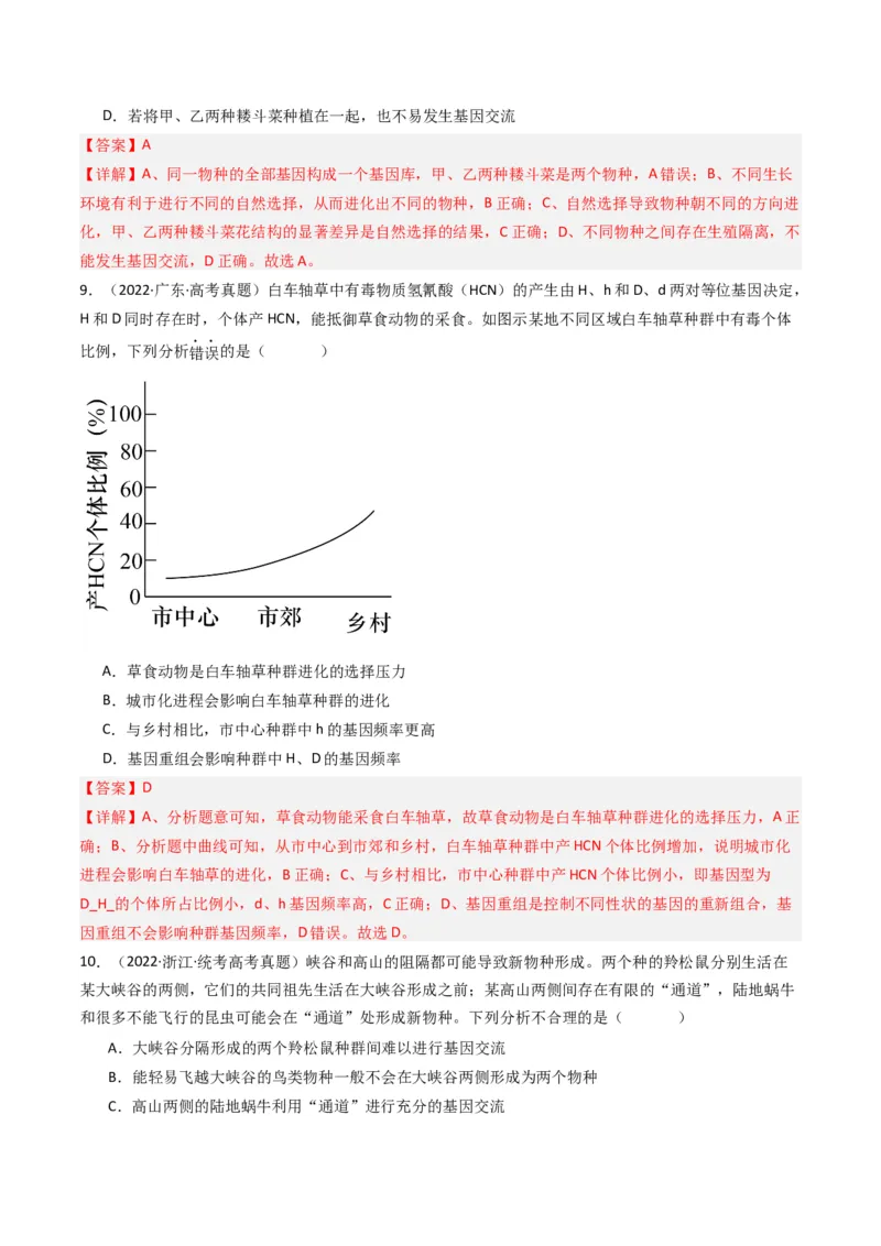专题14变异、育种与进化（解析卷）_近10年高考真题汇编（必刷）_十年（2014-2024）高考生物真题分项汇编（全国通用）_十年（2014-2023）高考生物真题分项汇编（全国通用）
