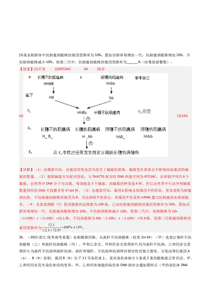 专题14变异、育种与进化（解析卷）_近10年高考真题汇编（必刷）_十年（2014-2024）高考生物真题分项汇编（全国通用）_十年（2014-2023）高考生物真题分项汇编（全国通用）